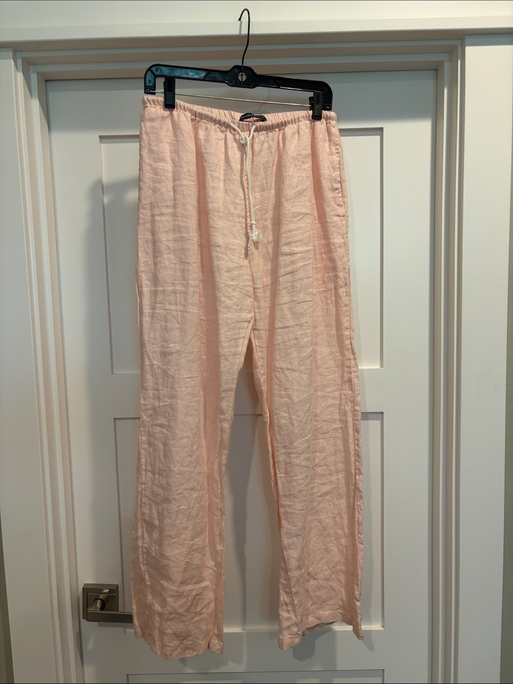 Brandy Melville Light Pink Straight-Leg Linen Pants